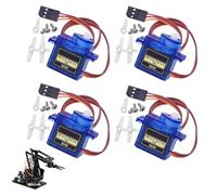 4 Pcs SG90 Micro Servo Motor, Micro RC Servo Motor, Metal Geared MotorKit for ALL kind RC Toys, Compatible with Arduino Projects and Raspberry Pi, Drone/Car/Airplane/Helicopter/Vehicles/Robots