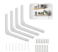 4 Pcs Shelf Bracket Corner Brace Angle Bracket Shelf Support Wall Hanging 200mm*150mm,White Shelf Brackets,Shelf Bracket L Brackets,Metal Bright White Finished