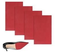 4 Pcs Shoe Sole Protectors,Non Slip Pads for Shoes for High - Heels,Stick On Soles,Black/Red Self Adhesive Rubber Shoe Pads,Bottom Heel Noise Reduction Stickers (Red)