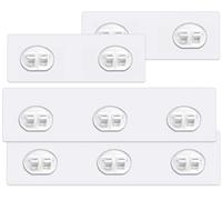 4 Pcs Shower Caddy Adhesive Hooks Sticker, 3-Hooks & 2-Hooks, No Drilling Clear Wall Hanging Hooks for Bathroom Shelf Corner Basket Soap Dish Bath Toilet Kitchen Organizer Accessories, 2 Types