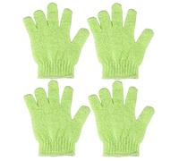 4 Pcs Shower Gloves, Exfoliating Gloves, Exfoliating Mitt, Exfoliating Body Scrub, Loofah Bath Gloves for Men, Women (Green 4Pcs)