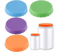 4 PCS Silicone Beverage Can Lids, Soda Saver Caps Leak-Proof & Dust-Resistant Can Covers, for Outdoor Parties, Camping, and Travel (Multi Color)