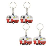4 Pcs Silicone Camper Keyring Personalized Gift for Camping Car Keychain, Car Keychain, Lucky Charm Accessory for Men and Women Gift Idea