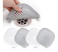4 Pcs Silicone Drain Protector with Sucker, Sink Strainer Protector, Shower Drain Covers Hair Catcher, Strainer Plug Trap Filter for Bathroom, Bathtub, Kitchen