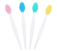 4 Pcs Silicone Face Scrubber Lip Scrub Brush - Double-Sided Exfoliating Cleaner Tool for Lips - Pore Cleaning Brush & Nose Cleaner - Blackhead Removal - Soft Mini Silicone for Men & Women