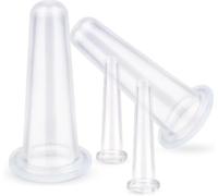 4 Pcs Silicone Facial Cupping Set, Vacuum Massage Cup Kit for Face Eyes Lips Neck, Facial Cupping System, Home SPA Massage Cupping Thera - py Set, Anti Aging Wrinkle Care