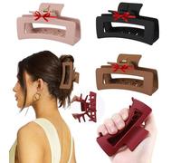 4 PCS Silicone Flexible Hair Claw Clips for Women, 2025 Cloud Clips, 4 Inch Extra Large Claw Clips, Jumbo Claws clips for Thick Curly Hair, Unsnappable Flexible Non-slip Rectangle, All-Day Comfort