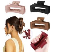 4 PCS Silicone Flexible Hair Claw Clips for Women, 2025 Cloud Clips, 4 Inch Extra Large Claw Clips, Jumbo Claws clips for Thick Curly Hair, Unsnappable Flexible Non-slip Rectangle, All-Day Comfort