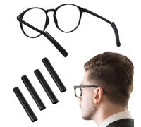4 PCS Silicone Glasses Non Slip Ear Cushion, Anti Slip Grip Eyeglasses Temple Tips Sleeve, Cushion for Glasses Grips for Behind The Ear for Glasses Slip Preventer (Black)