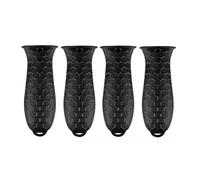 4 Pcs Silicone Hot Handle Holder, Potholder for Cast Iron Skillets, Non-Slip Rubber Pot Handle Sleeve Heat Resistant for Frying Pans & Griddles Sleeve Grip Handle Cover,Metal cookware Handles, Black