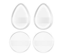 4 Pcs Silicone Makeup Sponge, Reusable Blending Foundation Sponge Puff, Jelly Silicone Makeup Set for Women Clear Jelly Non-Absorbent Puff for Foundation
