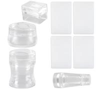 4 PCS Silicone Nail Stamper Set Clear Jelly Body with Scraper for Salon or Home