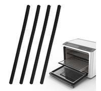 4 PCS Silicone Oven Shelf Edge Guards,Oven Rack Protectors,Silicone Oven Guards for Inside the Oven Heat Resistant Oven Shelf Edge Guards,Baking Oven Shelf Protectors for Protect Against Burns (Black)