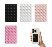 4 Pcs Silicone Phone Suction Pad Sticky Phone Grip for Back of Phone Anti-Slip Accessories for Hands-Free Selfies Tiktok Videos and Car Shower Use