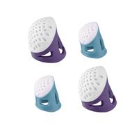 4 PCS Silicone Sewing Thimble Finger Protectors, Thimbles for Hand Sewing, Thumb Guard Finger Protectors for Quilting, DIY, Hand Embroidery, Needlework, Patchwork (2Pcs Blue+ 2Pcs Purple)