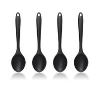 4 Pcs Silicone Spoon, Nonstick Kitchen Spoon Set, Heat Resistant Nylon and Silicone Tools with Non-Stick Friendly Design, Comfortable Handles, Durable One-Piece Construction for Home Use