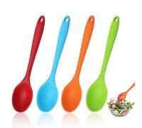 4 Pcs Silicone Spoons,8 Inch Long Handle Mixing Spoons Kitchen Utensil Set Nonstick Kitchen Spoon for Stirring Scooping and Mixing(Size:4 pcs)