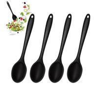 4 Pcs Silicone Spoons for Cooking,20.5 x 4.3 cm Long Handle Mixing Spoons,Heat Resistant Kitchen Spoon,Anti-Stick Silicone Spoons for Cooking,Serving Spoon for Daily Stirring Scooping&Professional Use