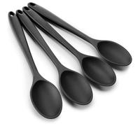 4 PCS Silicone Spoons Set for Cooking, 28cm Mixing Serving Spoons Set, Kitchen Spatula Scrapers, Heat Resistant Nonstick Basting Utensil for Mixing Cooking Frying Baking Stirring