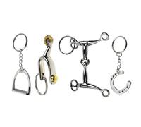 4 Pcs Silver Alloy Equestrian Keychains Innovative Design Key Ring Function Accessories for Men Women Students Practical Car Key Chain