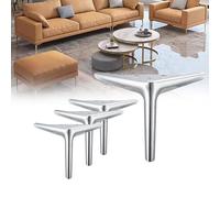 4 Pcs Silver Metal Furniture Legs 5.9in DIY Replacement Supports for Sofas Cabinets Bookcases & Dressers with 16 ScrewsDurable Metal Feet for Home Decor