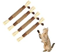 4 Pcs Silvervine Chew Sticks, Natural Kitten Toys with Cat Teeth Nip, Teeth Cleaning Catnip Toys for Indoor Cats & Kitten Stress Release（40cm）