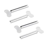 4 Pcs Silvery Metal Tube Squeezer Keys, Tube Toothpaste Squeezer Keys Metal Hair Dye Color Key Roller Dispenser Tool Durable Processing, Daily Living Tube Squeezing Aids