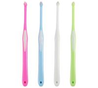 4 Pcs Single Tufted Toothbrush, Soft Interspace Compact Teeth Brush for Braces & Wisdom Teeth, Slim End-Tuft Dental Cleaning Brush Kit