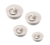 4 Pcs Sink Plug Replacement,Universal Bath Plug,White Rubber Kitchen Sink Plug,Bathroom Sink Plugs for Wash Basin Bathtub,Bathroom, Drain Stopper (4 Sizes)