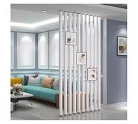 4 Pcs Slat Room Dividers, Freestanding Modern Wall Post Partition, Galvanized Steel Privacy Screens Post, for Entrance Restaurant Office Decor Column(White,115cm/45.3in)
