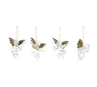 4 Pcs Small Angel Christmas Tree Pendants,Mini Angel Christmas Tree Ornaments With Golden Wings For Trees,Gift Hanger,Advent Wreaths Trees Ornaments