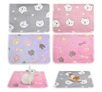 4 Pcs Small Animals Bedding Mats Coral Fleece, Soft Guinea Pig Blankets, Reusable Rabbits Hamster Fleece Cage Liners, Warm Small Animal Fleece Bedding Washable 60cm*40cm (B)