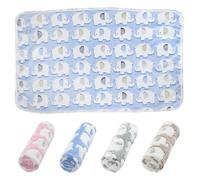 4 Pcs Small Animals Bedding Mats Coral Fleece, Soft Guinea Pig Blankets, Reusable Rabbits Hamster Fleeces Cage Liners, Warm Small Animal Fleece Bedding Washable 60cm*40cm (F)