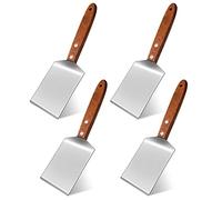 4 Pcs Small Brownie Cookie Spatula Metal Stainless Steel Spatula with Wooden Handle for Desserts Cutting and Serving Desserts, Brownies and Lasagna
