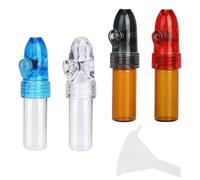 4 Pcs Small Bullet Glass Bottle Kit, Spice Powder Tool Waterproof & Durable, Snuff Bullet Snorter with Mini Funnel for Outdoor Travel