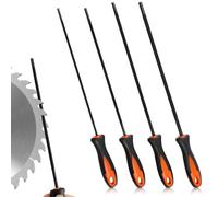 4 pcs Small Chainsaw Files, 3.2, 4.0, 4.8, 5.5mm Chainsaw Sharpener File with Non-Slip Handle, Chainsaws Sharpening File Kit, High Carbon Steel Chainsaws Chain Sharpener for Chain Saw Polishing