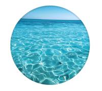 4 PCS Small Gaming Mouse Pad - Crystal Clear Ocean Waves Round Rubber Base Desk Mat, Desk Pad with Stitched Edges, Mousepad for Laptop, PC Keyboard Mouse Mat for Work Game Office 7.9 in