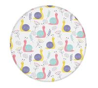 4 PCS Small Gaming Mouse Pad - Cute Hand Painted Snail Round Rubber Base Desk Mat, Desk Pad with Stitched Edges, Mousepad for Laptop, PC Keyboard Mouse Mat for Work Game Office 7.9 in