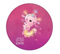 4 PCS Small Gaming Mouse Pad - Cute Pink Axolotl A Round Rubber Base Desk Mat, Desk Pad with Stitched Edges, Mousepad for Laptop, PC Keyboard Mouse Mat for Work Game Office 7.9 in