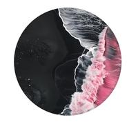 4 PCS Small Gaming Mouse Pad - Pink White Ocean Waves Round Rubber Base Desk Mat, Desk Pad with Stitched Edges, Mousepad for Laptop, PC Keyboard Mouse Mat for Work Game Office 7.9 in