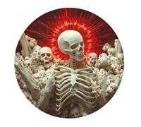 4 PCS Small Gaming Mouse Pad - Rising Skeletons Red Sun Round Rubber Base Desk Mat, Desk Pad with Stitched Edges, Mousepad for Laptop, PC Keyboard Mouse Mat for Work Game Office 7.9 in
