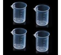 4 Pcs Small Measuring Jug, 100ml Transparent Measuring Cups Graduat Beaker Plastic Liquid Measure Jugs, Plastic Measure Cups for Lab Household Kitchen Cooking Baking Measure/re-usable