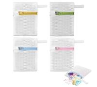 4 Pcs Small Mesh Laundry Bags, Laundry Pod Anti-Sticking Bag, Reusable Wash Bag, Polyester Scent Beads Bags for Most Washing Machine(5.1 x 3.9 Inch)