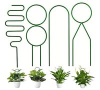 4 Pcs Small Metal Trellis for Potted Plants,Gold Trellis for Climbing Plants Indoor, Small Trellis for Potted Plant Support Stake House Plant Trellis for Garden Potted,Hoya,Pothos,Flower(Green)