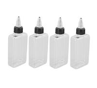 4 Pcs Small Oil Dispenser Bottle, Liquid Olive Oil Bottle, Leak Proof Squeeze Condiment Bottle, 100ML Portable Sealed Reusable Dispensing Oil Bottle Seasoning Bottle for Outdoor BBQ Camping Kitchen