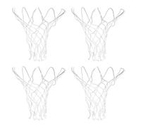 4 Pcs Small Replacement Net for Mini Basketball Hoop 8 Loops Nets | Mini Basketball Net Replacement， Heavy-Duty Little Small Basketball-Nets 8"-10.25" Hoop， for Doors and Walls(White)