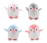 4 Pcs Small Stuffed Animals - Penguin Plush Animal Toy with Bead Chain, Mini Animal Plush Toy, Penguin Pendant for Christmas Party Favors, Award Goodie Bag Fillers (12cm)