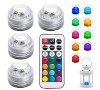 4 PCS Small Submersible LED Lights with Remote, Hot Tub Lights Underwater, Waterproof Led Llight, Lazy Spa Light for Hot Tub for Pools Aquariums Vases Pond Garden Parties Holidays [Energy Class A]