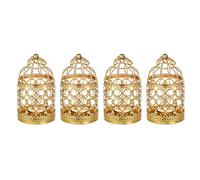 4 Pcs Small Tealight Hanging Birdcage Lantern, Gold Lanterns for Candles Vintage Decorative Centerpieces of Wedding & Party, Tea Light Holder Christmas Candle Holders Decorations.
