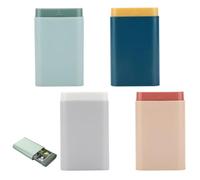 4 PCS Small Travel Pill Boxes, Portable Pill Box Travel,Medicine Storage Box for for Medication and Vitamins Management,Small Tablet Medication Organizer(Green, Grey,Blue,Pink)